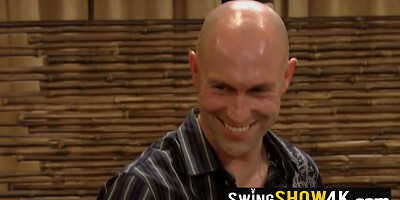 Kinky swingers are fucking and sharing their partners in a softcore messy orgy.