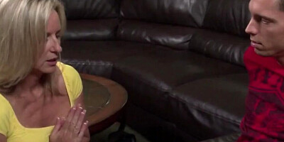 Jodi West flirts with son's best friend and rides his dick