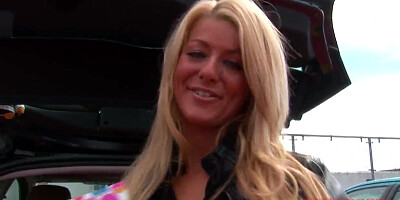 Blonde babe with awesome tits is screwed by a very lucky stud