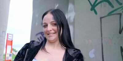 Amateur chick was approached by a stranger for quick sex in public