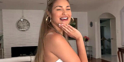 Honolulu-born hottie Gizelle Blanco spreads her legs for this pecker