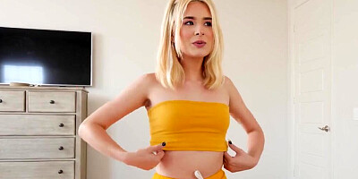 Jessie Saint is sucking boyfriend's dick and rides it in a POV