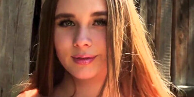 Cute young darling is playing with her giant natural jugs and puffy nipples