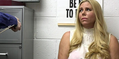 Curvy shoplifting MILF Karen Fisher is fucked by security officer