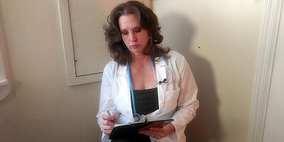 A Sexy Mature MILF Doctor Examines A Young Man And His Curved Cock And Gives Him An Anatomy Lesson He'll Never Forget