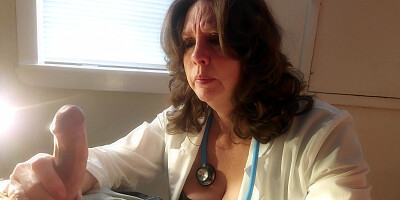 A Sexy Mature MILF Doctor Examines A Young Man And His Curved Cock And Gives Him An Anatomy Lesson He'll Never Forget