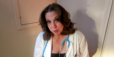 A Sexy Mature MILF Doctor Examines A Young Man And His Curved Cock And Gives Him An Anatomy Lesson He'll Never Forget