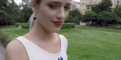 Sexy Czech blonde pleasures a policeman in a steamy public POV fucking