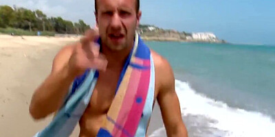 Stunning petite babe wants to be fucked on the beach