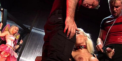 Two innocent angels are tied up in a dark dungeon