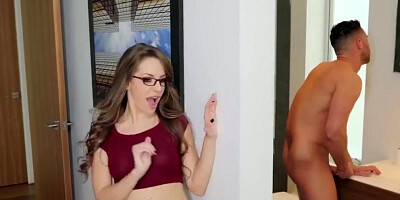 Cute Nerd Kimmy Granger Takes a Study Break