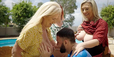 Three Mature German Girls Fuck A Young Guy Hard