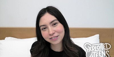 This cute 18 yr old Inuit Alaskan with braces and long legs sucks cock