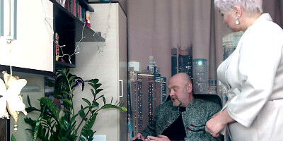 Perverted mature is having fun with her husband in this homemade video