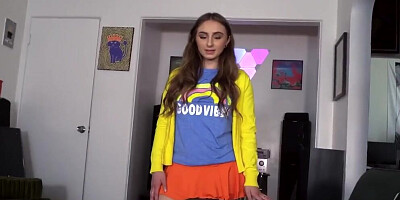 Cute girl Penelope Kay filmed by stepbrother POV-style during sex