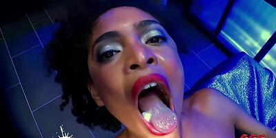 Black Babe Luna Corazon Loves Sperm - German Goo Girls