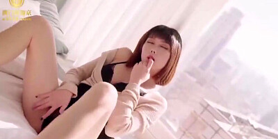 Asian couple is passionately kissing and fucking on the camera