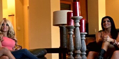 A couple of hot ladies gathered at a Brazzers mansion for a sex casting