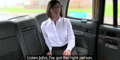 Innocent housewife shoves her tongue up his asshole in the Fake Taxi