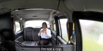 Innocent housewife shoves her tongue up his asshole in the Fake Taxi