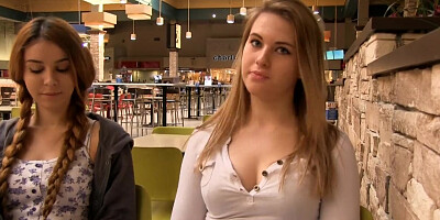 Girls Lick Tits in Public and get Spotted