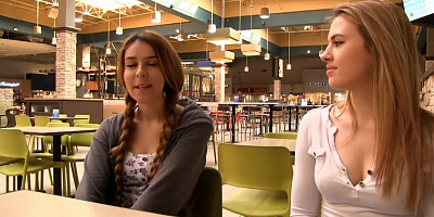 Girls Lick Tits in Public and get Spotted