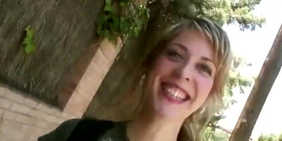 Juicy blonde girl sucks a hard cock and gets fucked balls deep