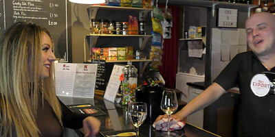 Bartender Big Johnny fucks customer Classy Filth before opening the bar