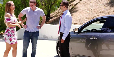 Busty blonde mommy loves bothering her stepson for sex when she's horny