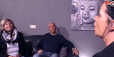 German grandma and Grandpa get lesson from MILF sex teacher