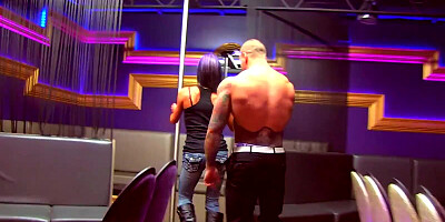 Marvelous stripper is fucked on the stage by a horny man