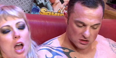Tattooed hotties get their cunts drilled by big dicks in a hardcore foursome