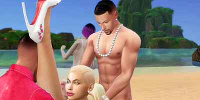 3D cartoon shows horny girls having wild sex on the beach