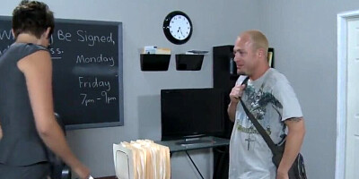 Short-haired MILF professor Charlie James fucks a very lucky student