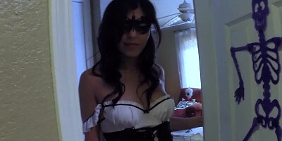 Hot Stepdaughters Pussy Gets Drilled By Stepdad On Halloween