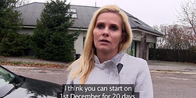 Public Agent Desperate MILF Black Canary Fucks for a Job