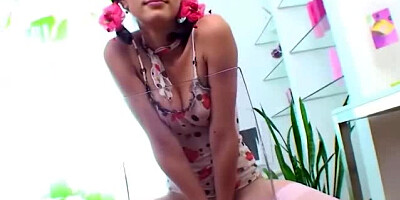 Pigtailed 18yo schoolgirl mastrubating