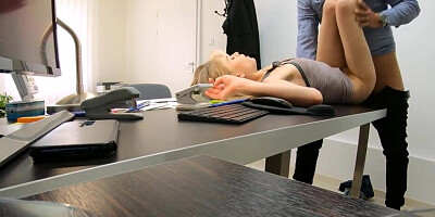 The hidden camera caputres the action in the office