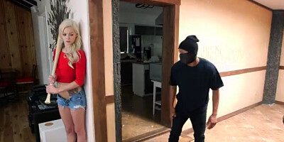 Little Ash-Blonde Deepthroats Off Intruder