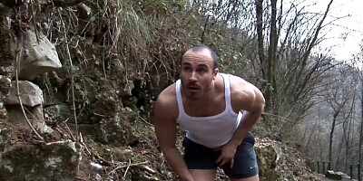 Slutty grandma sucks a dick in the woods and enjoys fucking