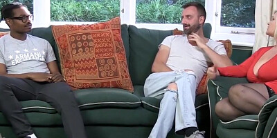 LACEYSTARR - Leather clad granny gets interracial spitroast (Pascal White, Lacey Starr)