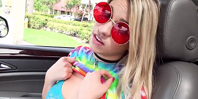 Lovely Khloe Kapri sucks a dick and rides it in the car