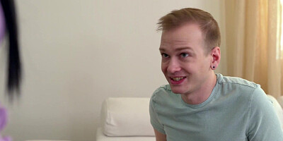 Stepbrother interracially pussy fucking his alluring dick sucking ebony teen stepsister