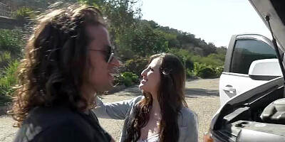 Stepsister Aubree Valentine Tempts Step bro Into The Back Of His Truck With Her Trimmed Pussy