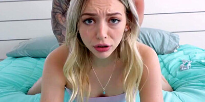 Foxy girl Lily Larimar sucks a shaft and flirts with the camera