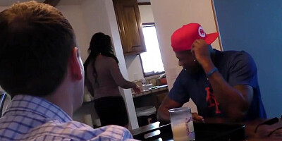 Cuckold watches as his lovely wife fucks with a black man