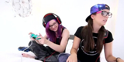 Pegas Productions - Hot Lezzie Step-Sis Babes Gaming on Fortnite