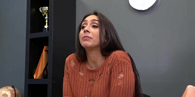 Curvy babe Lilly Hall rides hard cock on the floor