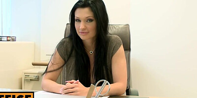 Aleska Diamond is a slutty office girl who gets nailed in the toilet