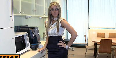 Aleska Diamond is a slutty office girl who gets nailed in the toilet